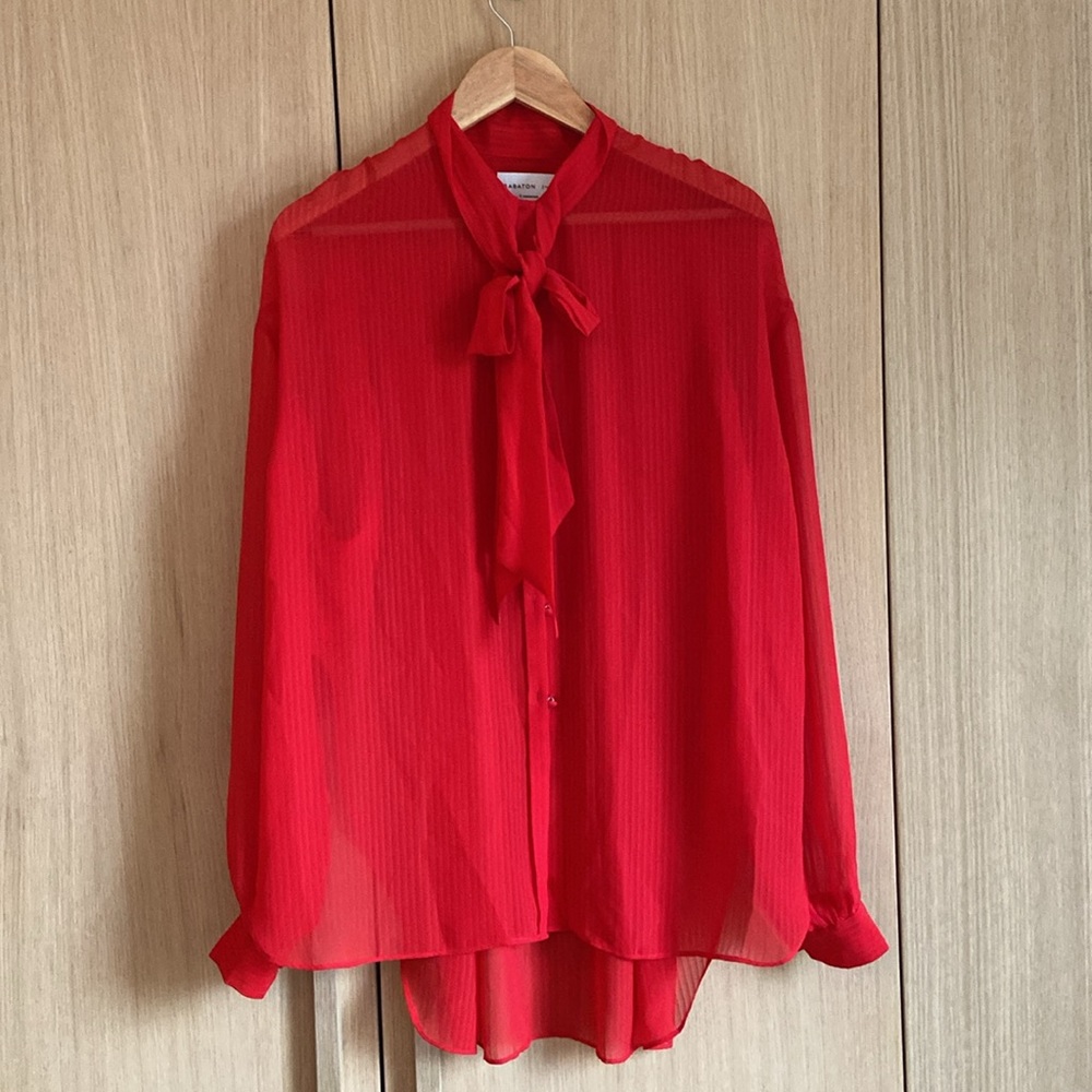 Red gauzy Babaton blouse